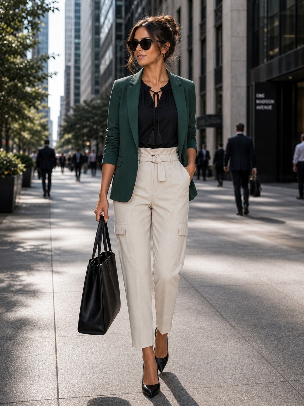 Bar III Bundle Blazer with Ankle Cargo Pants